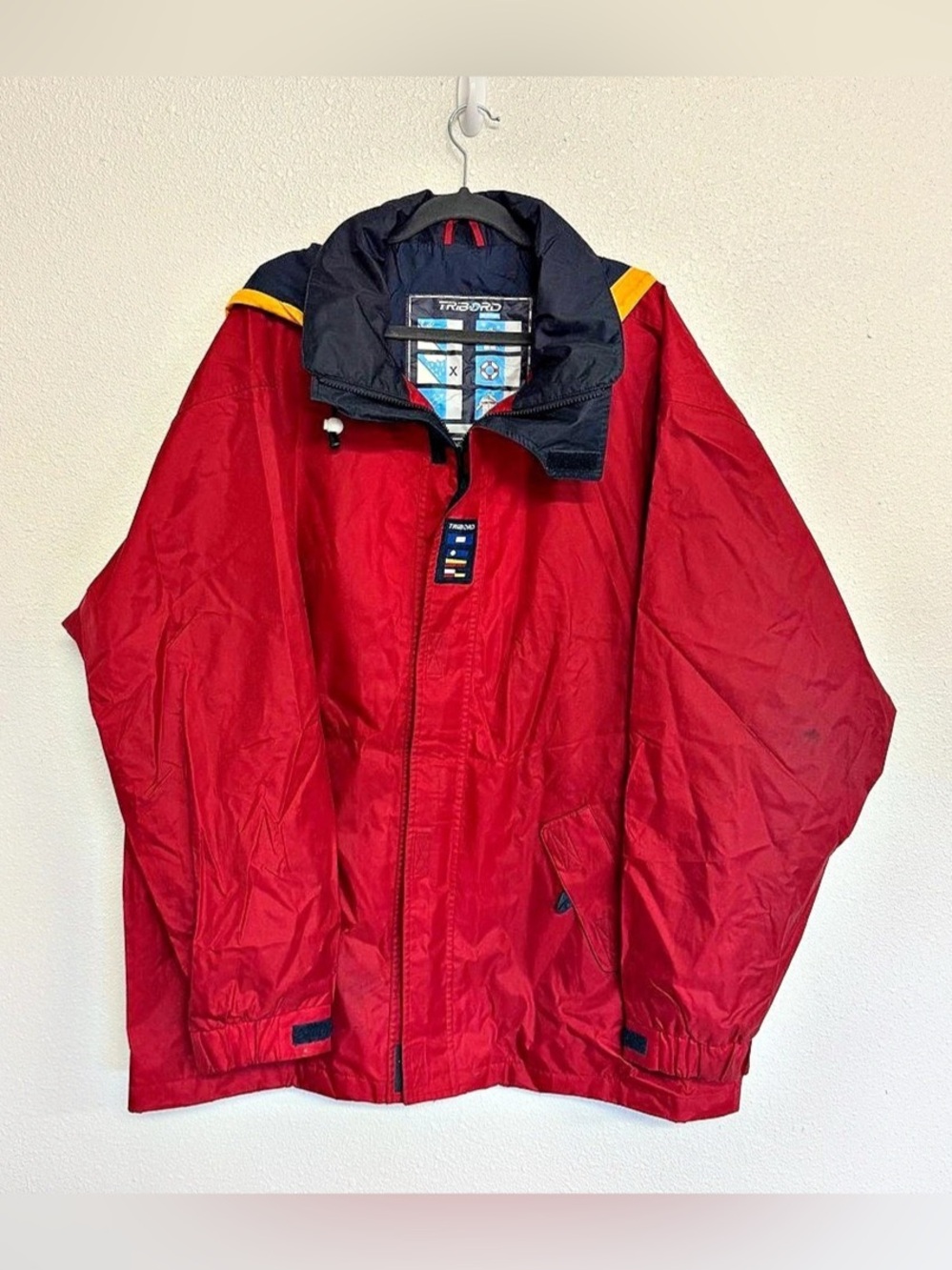 VTG Tribord Decathlon Sailing Rain Jacket Red Mens 3XL Nautical Utility